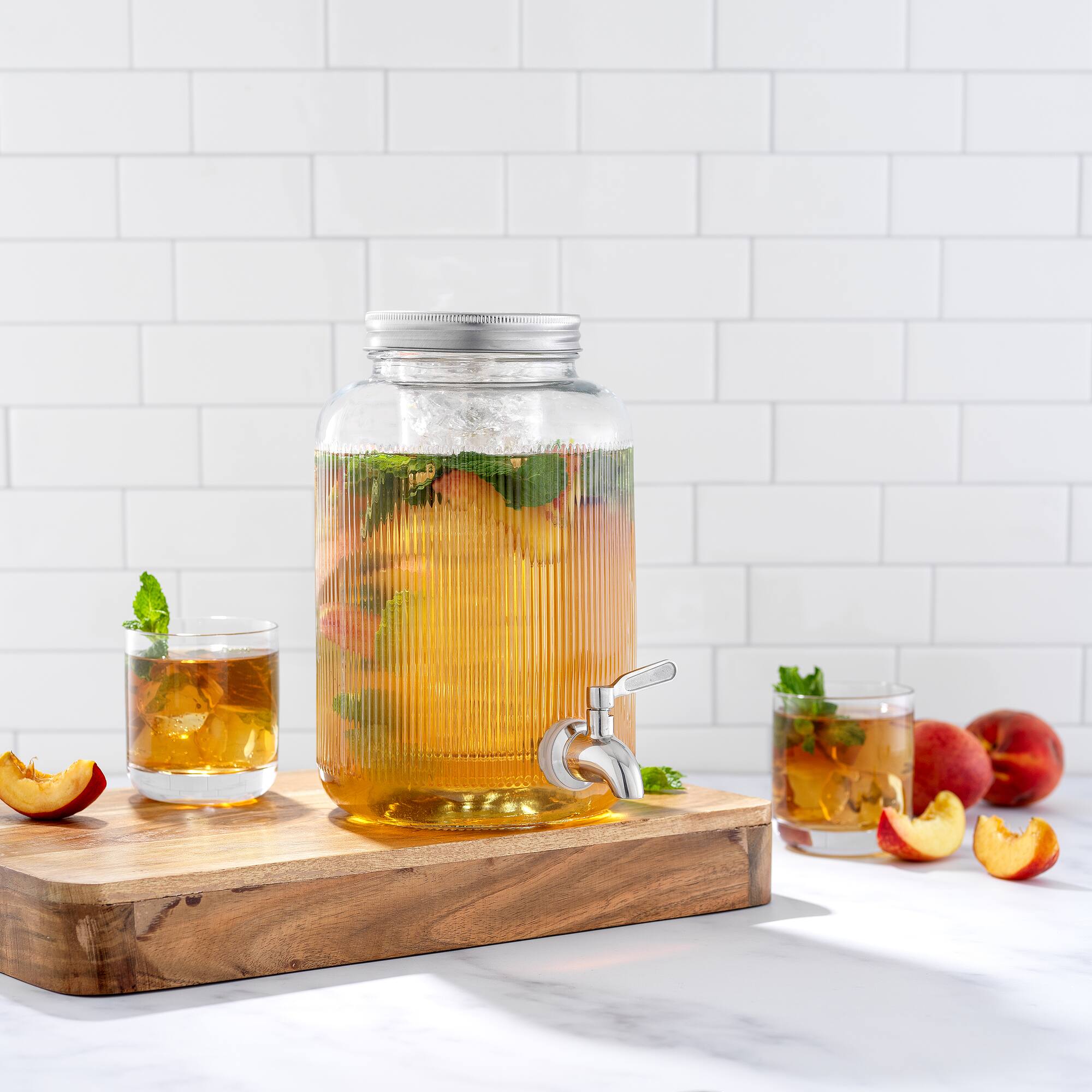 JoyJolt® 1 gal. Glass Fluted Drink Dispenser